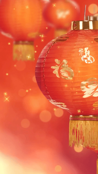 春节祝福红火灯笼倒计时竖版视频