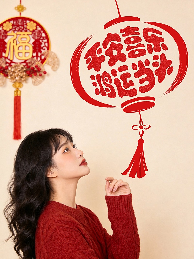 春节plog灯笼文字创意