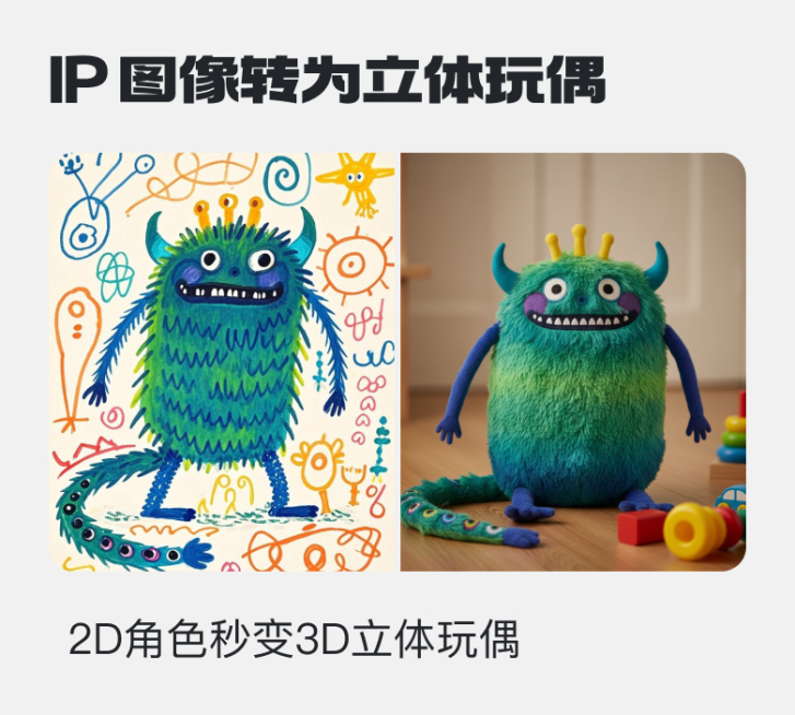 ip 图像转为立体玩偶预览效果