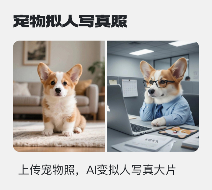 宠物拟人写真照预览效果