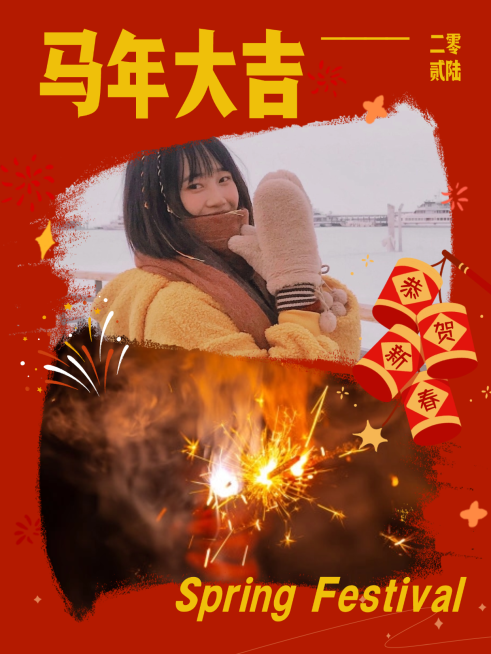 春节节日祝福通用喜庆感小红书封面预览效果