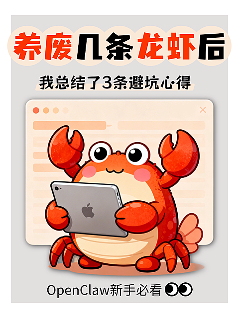 养龙虾openclaw指南小红书封面