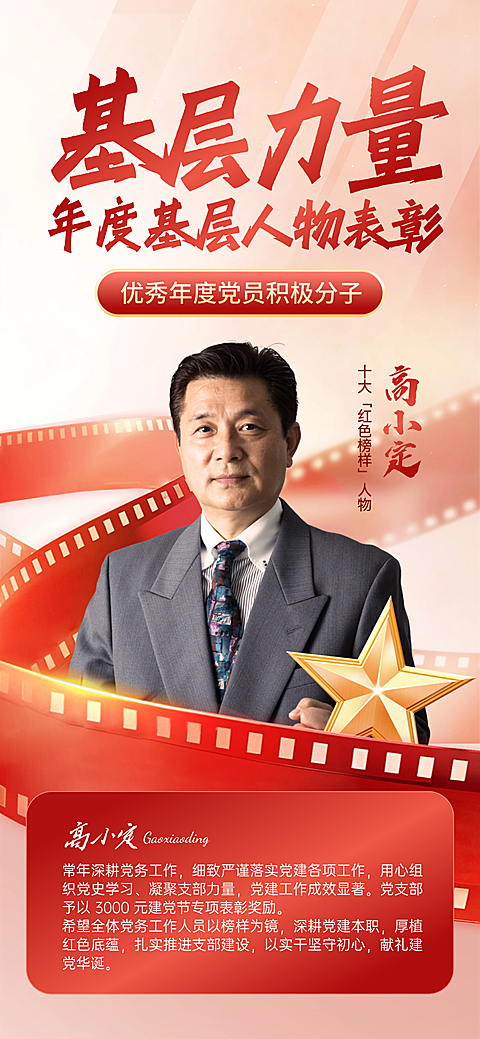 七一建党节红色榜样先锋人物介绍手机海报