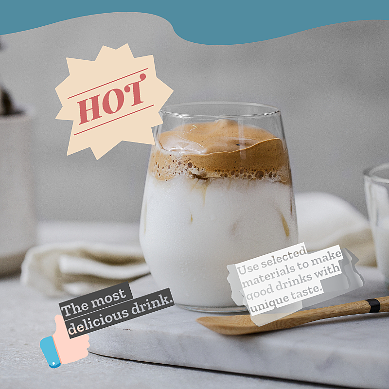 Iced Latte Mark Template