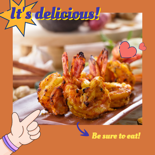 Fried Shrimp Mark Template预览效果