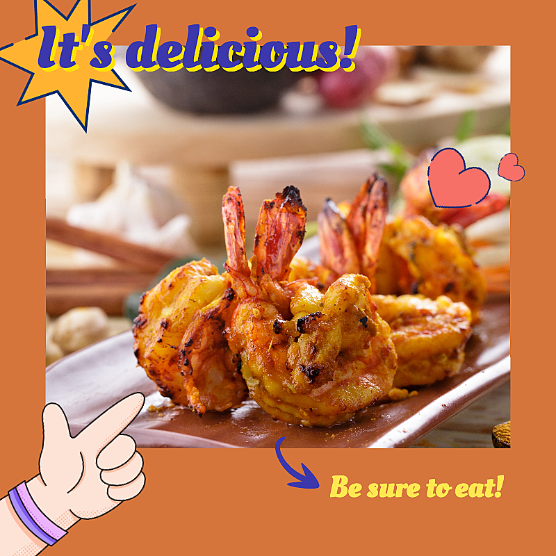 Fried Shrimp Mark Template