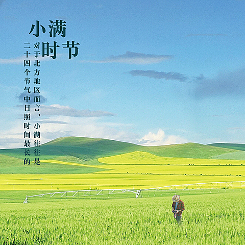 小满节气祝福问候夏季实景方形海报