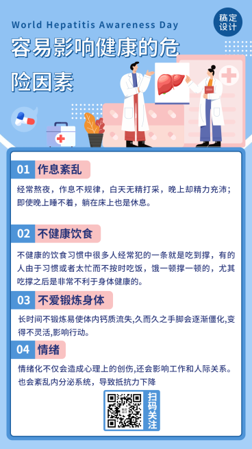 世界肝炎日保护肝脏健康手机海报预览效果