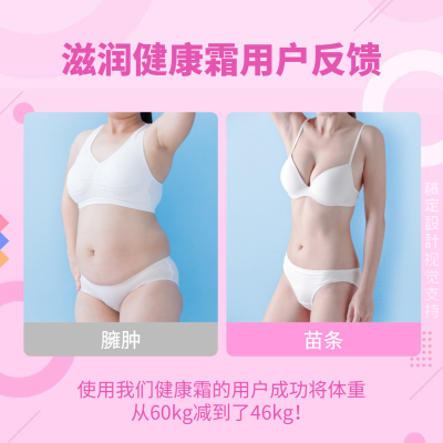 减肥霜使用对比图海报