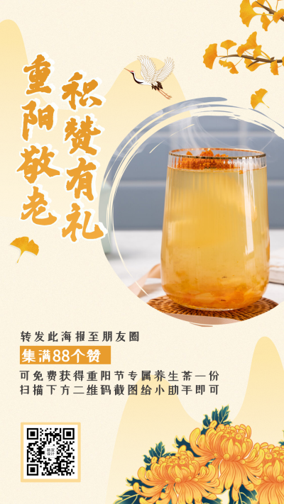 重阳敬老积攒有礼促销活动中国风海报