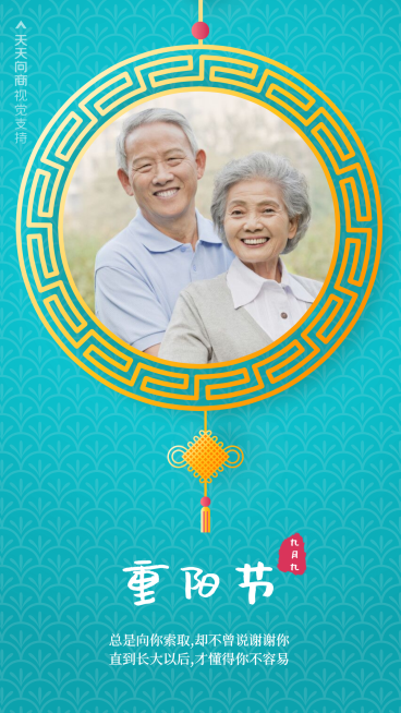 重阳节正能量祝福晒图中国风竖版海报预览效果