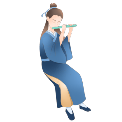 中国风-人物-吹笛男子