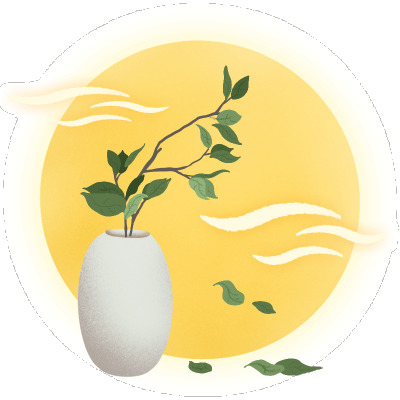 中秋节热点贴纸-花瓶