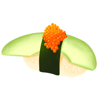 日料美食类插画贴纸-三文鱼寿司
