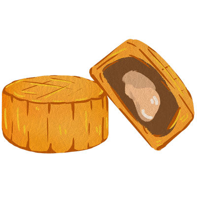 中华美食类插画贴纸-月饼