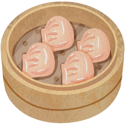 中华美食类插画贴纸-蒸饺