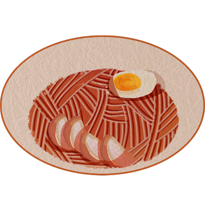 中华美食类插画贴纸-面条
