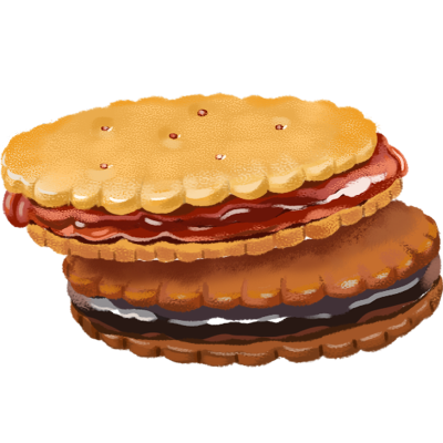美食甜品插画素材贴纸-饼干