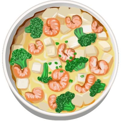 美食甜品插画素材贴纸-虾