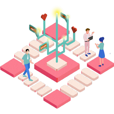 透视插画风格-场景素材贴纸