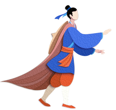 七夕节中国风插画贴纸-牛郎