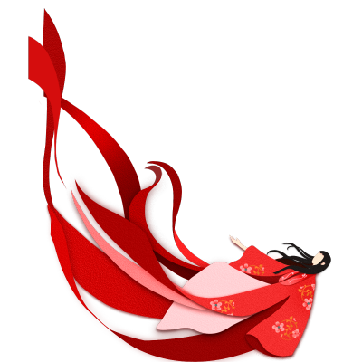 七夕节中国风插画贴纸-紫霞