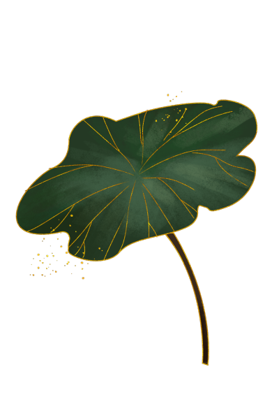 七夕节中国风插画贴纸-荷叶