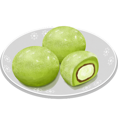 中国风传统美食糕点插画-糯米糍