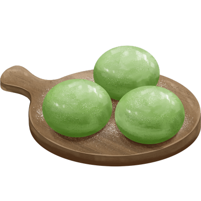 中国风传统美食糕点插画-青团