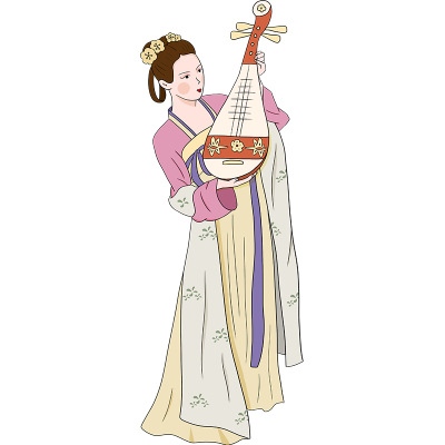 中国风唐代人物类贴纸-女人