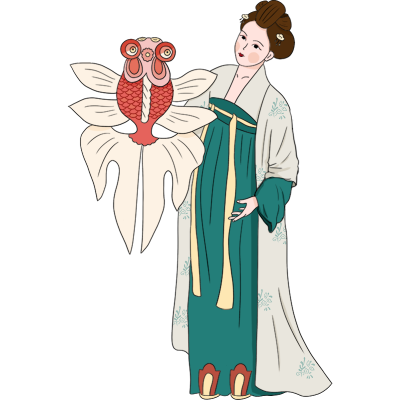 中国风唐代人物类贴纸-女人