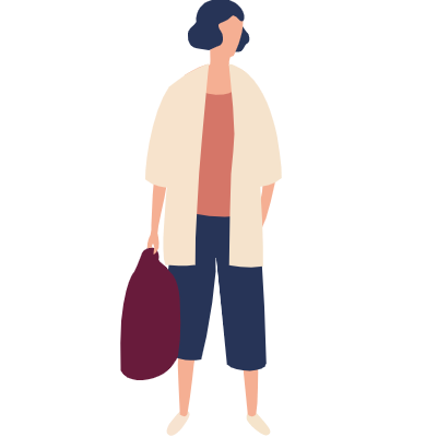 简约风人物穿搭插画-女人