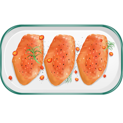 食物插画素材贴纸-鸡翅
