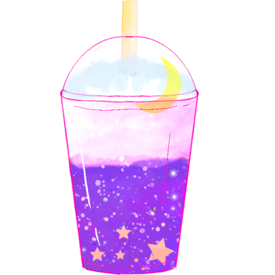 韩系少女风插画-奶茶