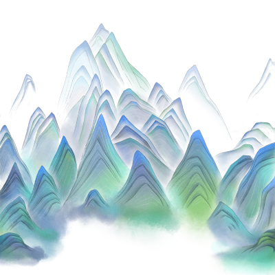 中国风贴纸-群山