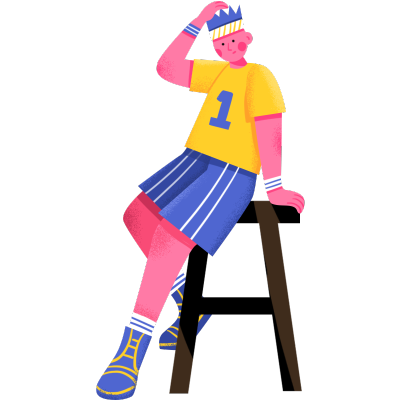 夸张人物动作插画-男孩