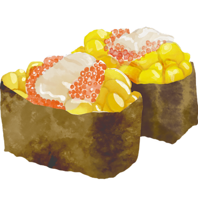 手绘风食物插画素材-寿司