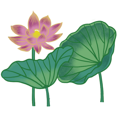 中国风氛围插画-荷花