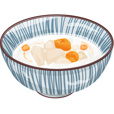 中秋节写实厚涂风美食插画-芋圆