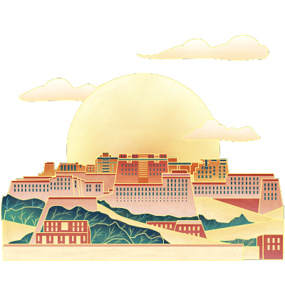 春节中国风传统现代建筑-布达拉宫