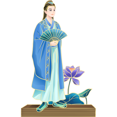 金边中国风人物插画-男人