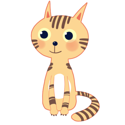 卡通风动物宠物主题插画-猫