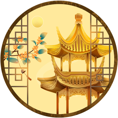 中秋节复古新颖国潮中国风-亭子