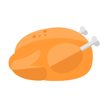 卡通创意扁平化生鲜百货icon-鸡肉