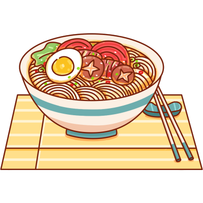 中式餐饮主题贴纸-面条