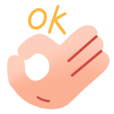 手绘卡通风手势插画-OK