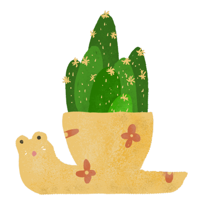 植物盆栽主题插画-仙人掌
