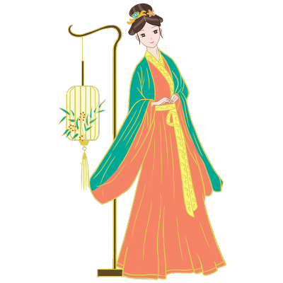 中国风人物主题插画-古风美女