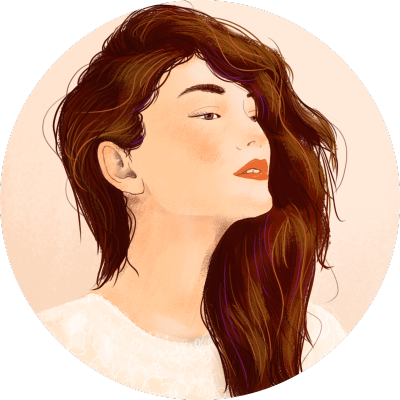 手绘风人物插画-女生头像