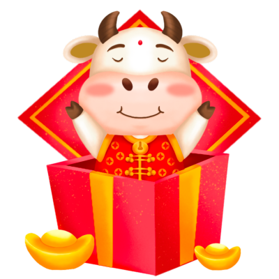 新年中国风插画-牛